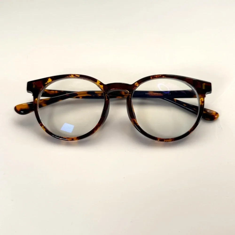 Firmoo‎ S6870 C4 Eyeglasses Frame Only 51-19-147 Tortoise Shell Brown Round